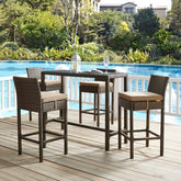 Conduit Bar Stool Outdoor Patio Wicker Rattan Set of 4 Modway Model: eei-3601
